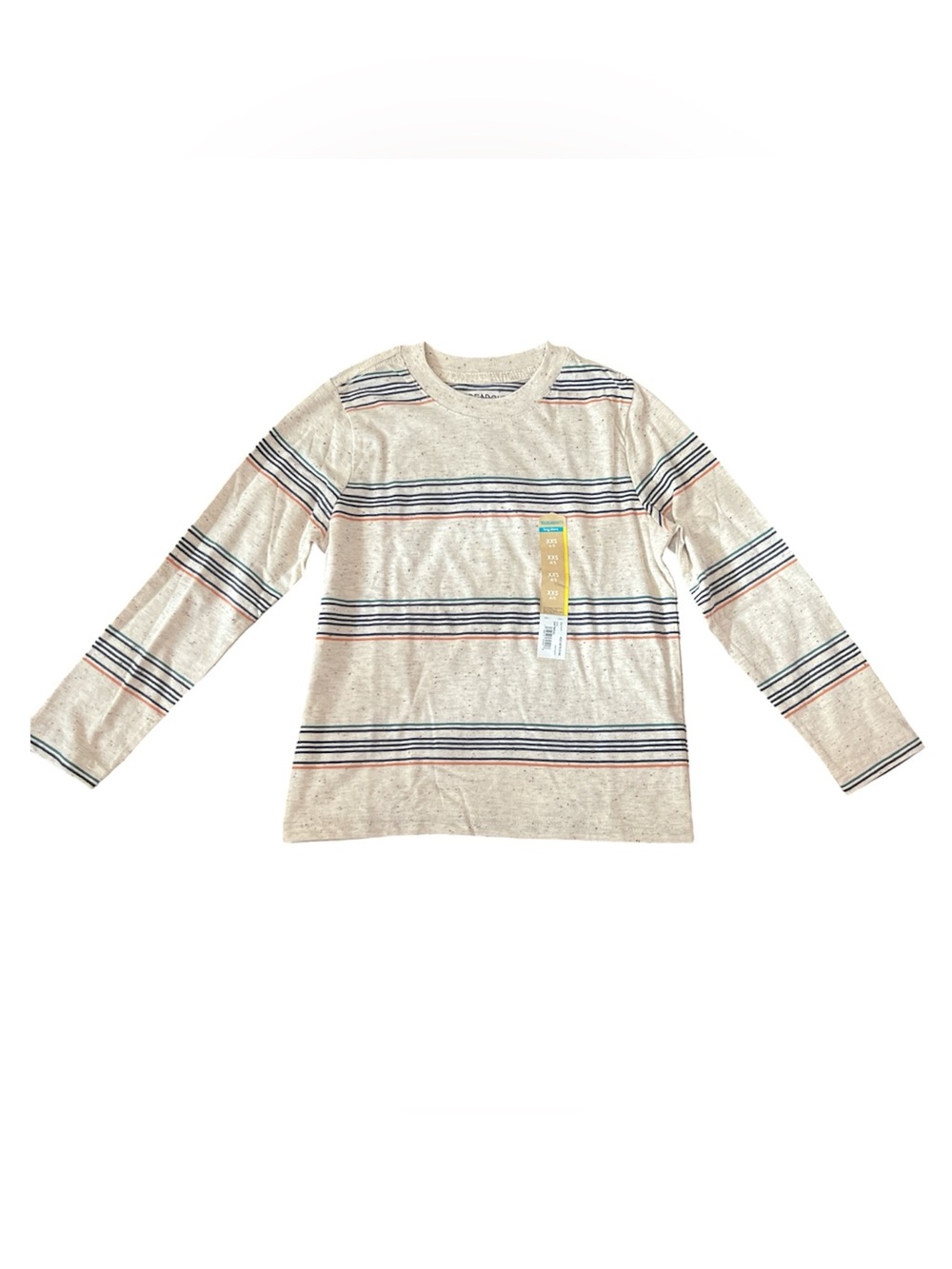 Kids Long-Sleeve Striped Crewneck Tee Size 4/5